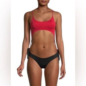 Chaser X Revolve Cut Out Open Swimsuit Monokini NEW REd & Black NWT Dye Tra*